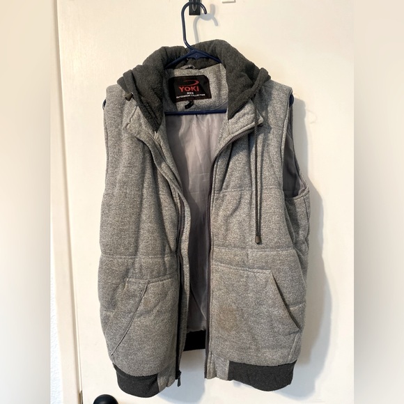 Yoki Men’s Puffer Vest with Hood - Picture 1 of 5